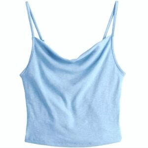 SO Drape Neck Cowl Front Casual Cropped Tank Top Juniors Size M New Nwot